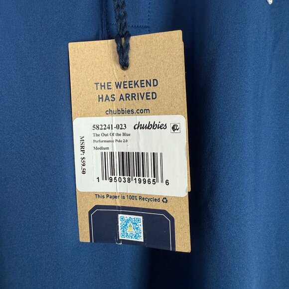 NWT Chubbies The Out of the Blue Performance Polo 2.0 Navy US Flag Size Medium M - Picture 5 of 12